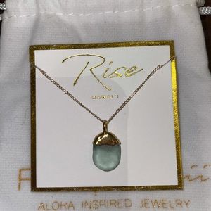 Rise Hawaii 24k gold dipped sea glass necklace